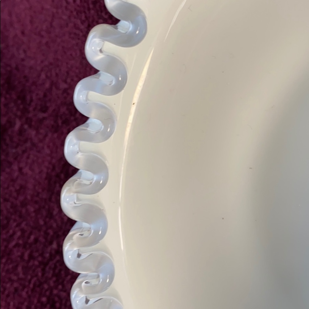 Fenton Milk Glass Dish Silver Crest Vintage - Picture 3 of 7
